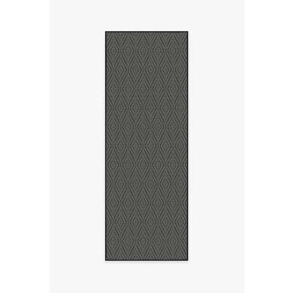 Halo Diamond Grey Outdoor Rug - 75 x 215 cm - Rug + Pad System