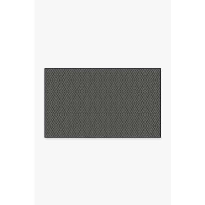 Halo Diamond Grey Outdoor Rug - 90 x 150 cm - Rug + Pad System