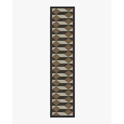 Oak Black & Camel Flatwoven Rug by Martyn Lawrence Bullard - 75 x 365 cm - Rug + Pad System