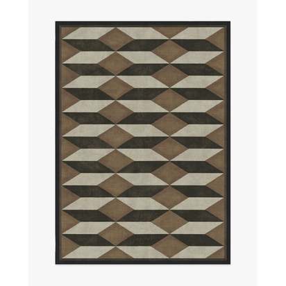 Oak Black & Camel Flatwoven Rug by Martyn Lawrence Bullard - 150 x 215 cm - Rug + Pad System