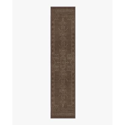 Amira Brown Flatwoven Rug by Martyn Lawrence Bullard - 75 x 365 cm - Rug + Pad System