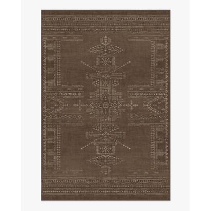 Amira Brown Flatwoven Rug by Martyn Lawrence Bullard - 185 x 275 cm - Rug + Pad System