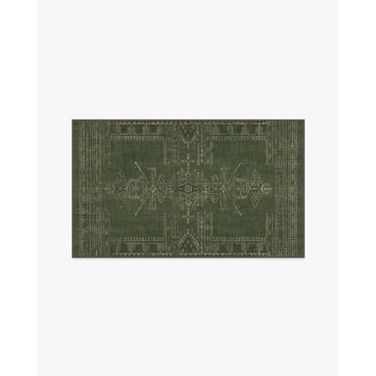 Amira Green Flatwoven Rug by Martyn Lawrence Bullard - 90 x 150 cm - Rug + Pad System