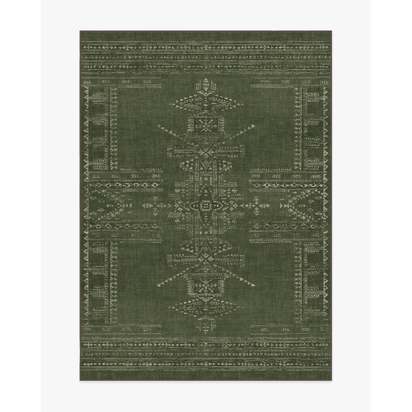 Amira Green Flatwoven Rug by Martyn Lawrence Bullard - 150 x 215 cm - Rug + Pad System