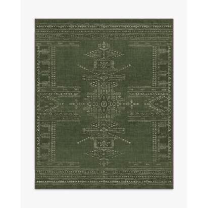 Amira Green Flatwoven Rug by Martyn Lawrence Bullard - 245 x 305 cm - Rug + Pad System