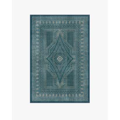 Nomad Blue Flatwoven Rug by Martyn Lawrence Bullard - 120 x 185 cm - Rug + Pad System