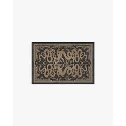 Sumaya Soft Black Flatwoven Rug by Martyn Lawrence Bullard - 60 x 90 cm - Rug + Pad System