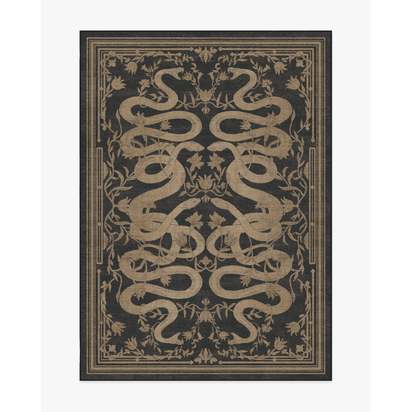 Sumaya Soft Black Flatwoven Rug by Martyn Lawrence Bullard - 150 x 215 cm - Rug + Pad System