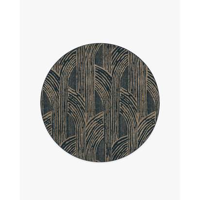 Beni Blue Flatwoven Rug by Martyn Lawrence Bullard - 185 Round cm - Rug + Pad System