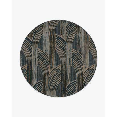 Beni Blue Flatwoven Rug by Martyn Lawrence Bullard - 245 Round cm - Rug + Pad System