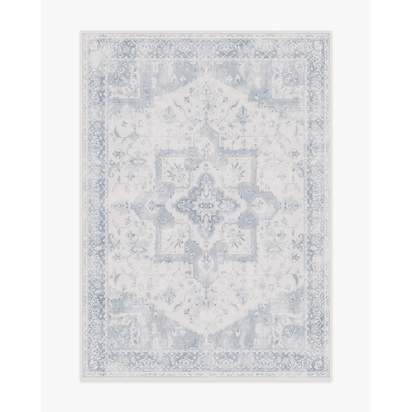 Kira Soft Blue Flatwoven Rug - 150 x 215 cm - Rug + Pad System