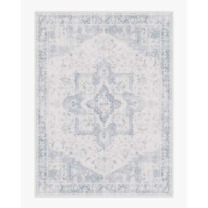Kira Soft Blue Flatwoven Rug - 275 x 365 cm - Rug + Pad System