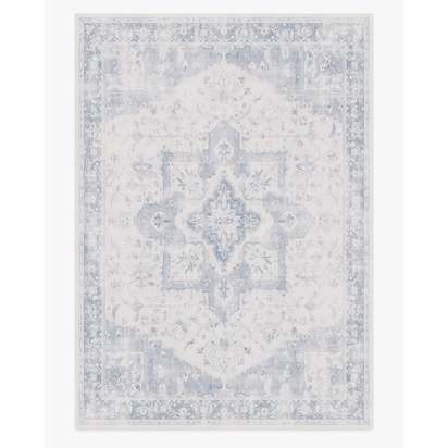 Kira Soft Blue Flatwoven Rug - 305 x 425 cm - Rug + Pad System
