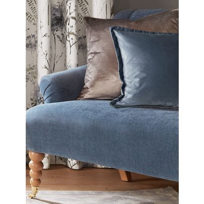 Laura Ashley Hanya Sage Leaf Square Cushion Dark Seaspray Blue | H10 x W45 x D45cm