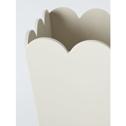 John Lewis Scallop Waste Paper Bin Greige | H27 x W23 x D23cm