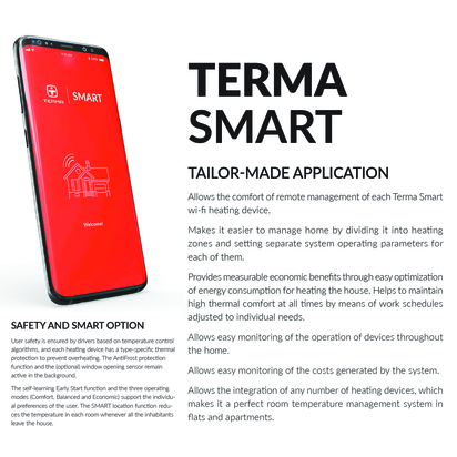 Terma Colorado Electric 3 Column Horizontal Radiator with VEO Wi-Fi Controlled Element - 600 x 834mm - White