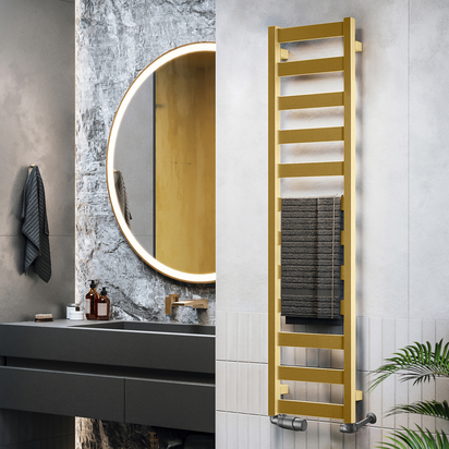 Terma Vivo Heated Towel Rail - 1390 x 300mm - Brass