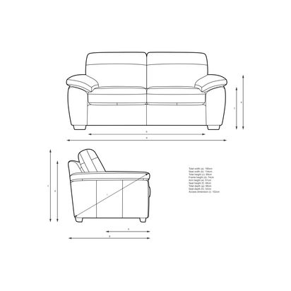 John Lewis Camden Medium 2 Seater Leather Sofa, Light Leg Demetra Grey | H89 x W180 x D98cm