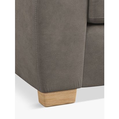 John Lewis Camden Medium 2 Seater Leather Sofa, Light Leg Demetra Grey | H89 x W180 x D98cm