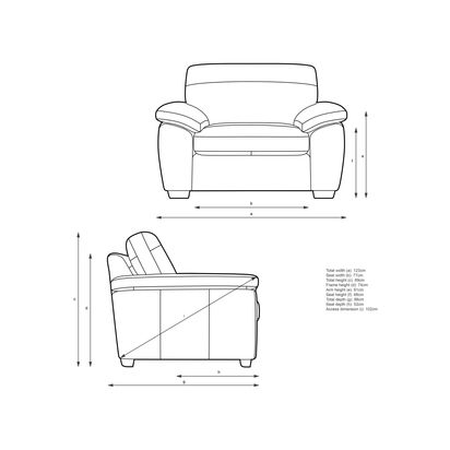 John Lewis Leather Loveseat, Light Leg Demetra Grey | H89 x W123 x D98cm