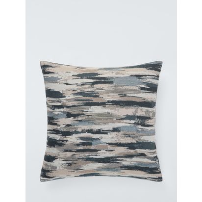 John Lewis Brushstroke Stripe Cushion, Blue Blue | H2 x W45 x D45cm