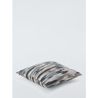 John Lewis Brushstroke Stripe Cushion, Blue Blue | H2 x W45 x D45cm
