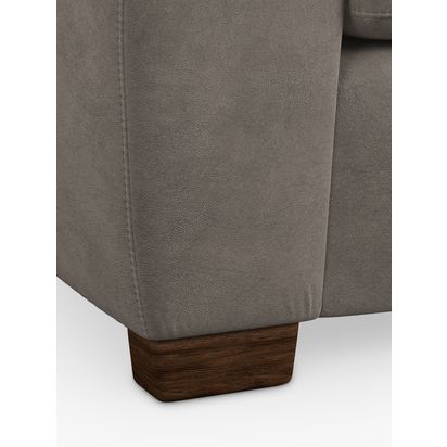 John Lewis Camden Grand 4 Seater Leather Sofa, Dark Leg Demetra Grey | H89 x W214 x D98cm