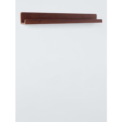 John Lewis Mid Century Acacia Wood Shelf, 91cm, Brown Brown | H10 x W91 x D10cm