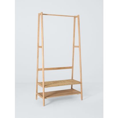John Lewis Timber Clothes Rail, White Washed White Washed | H175 x W47.4 x D85cm