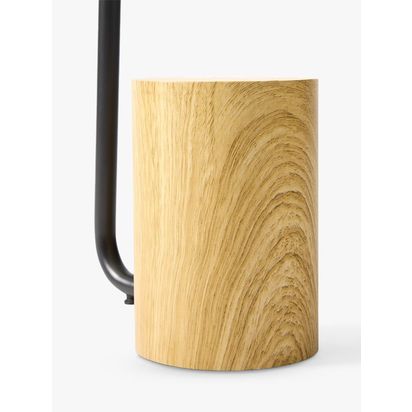 west elm Liam Wood Base Table Lamp, Black Black Black | H51 x W11 x D22cm