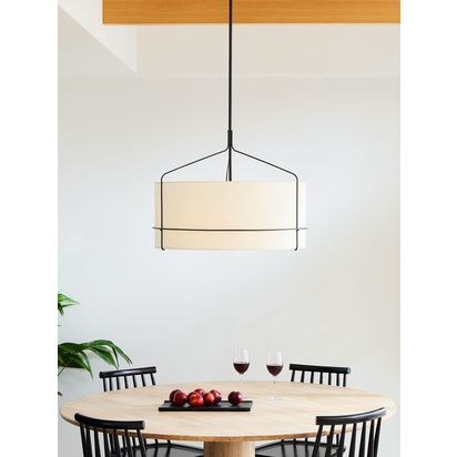 west elm Shaw Pendant Ceiling Light, White White White | H163 x Dia.66cm