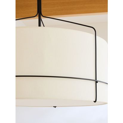 west elm Shaw Pendant Ceiling Light, White White White | H163 x Dia.66cm