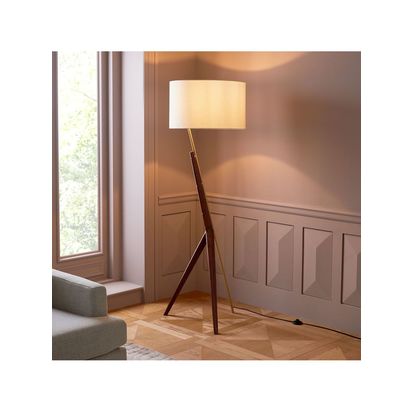 west elm Caldas Wood Floor Lamp, Light Brown Brown Light | H145 x W58 x D58cm