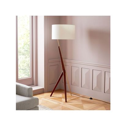 west elm Caldas Wood Floor Lamp, Light Brown Brown Light | H145 x W58 x D58cm