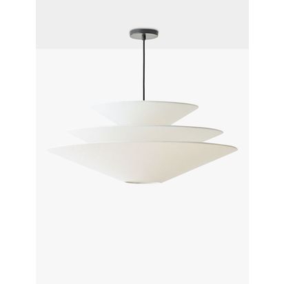 west elm Gull Pendant Ceiling Light, White White White | H239 x W81 x D81cm