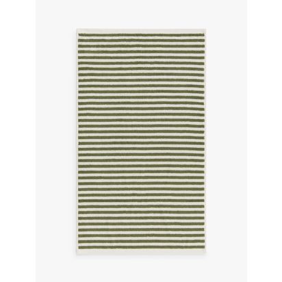 John Lewis Fine Stripe Towels Avocado | L135 x W70cm
