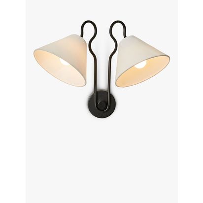 MADE Madelyn 2 Arm Wall Light, Black Black | H34.5 x W47.5 x D26cm