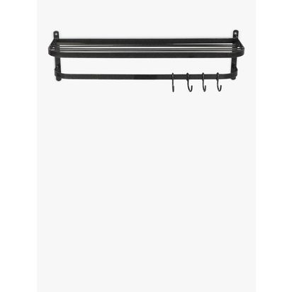Garden Trading Farringdon Wall-Mounted Metal Luggage Rack, Dark Grey Dark Grey | H20 x W20 x D70cm