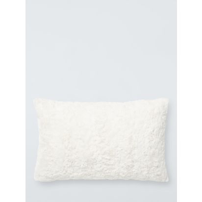 John Lewis Tufted Cushion, White White | L50 x W33 x D12cm