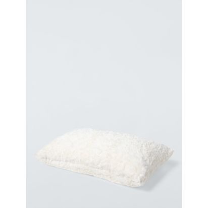 John Lewis Tufted Cushion, White White | L50 x W33 x D12cm