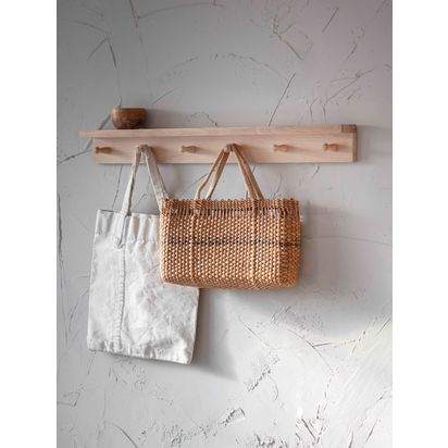 Garden Trading Hambledon Peg Shelf,  Natural Natural | H9 x W9 x D80cm