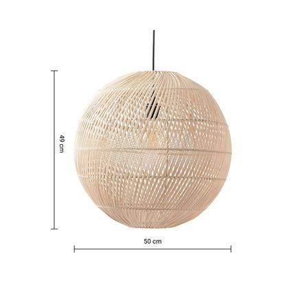 MADE Java Round Ceiling Shade, Natural Light Natural | H48.50 x W50 x D50cm