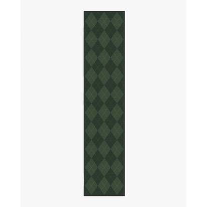 Oliver Argyle Forest Green Flatwoven Rug - 75 x 365 cm - Rug + Pad System