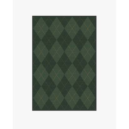 Oliver Argyle Forest Green Flatwoven Rug - 120 x 185 cm - Rug + Pad System