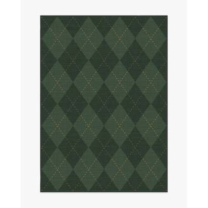 Oliver Argyle Forest Green Flatwoven Rug - 150 x 215 cm - Rug + Pad System