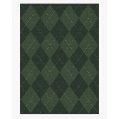 Oliver Argyle Forest Green Flatwoven Rug - 305 x 425 cm - Rug + Pad System