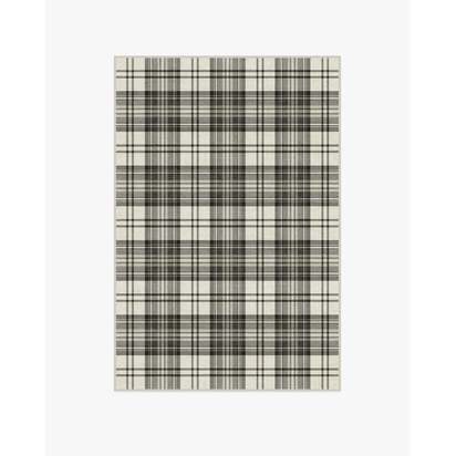 Dress Stewart Tartan Black & Ivory Flatwoven Rug - 120 x 185 cm - Rug + Pad System