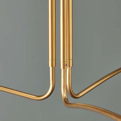 Scoop chandelier in brass
