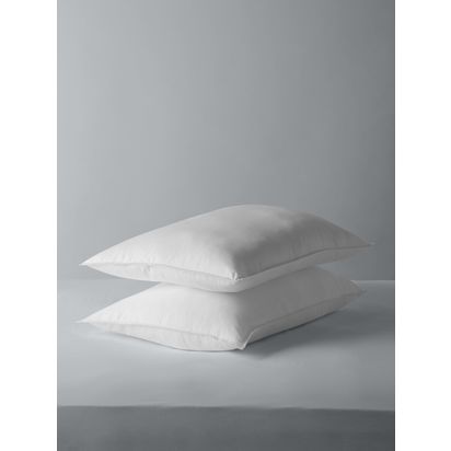 John Lewis Synthetic Soft Touch Washable Standard Pillow Pair, Medium (3) White | H50 x W48 x D74cm