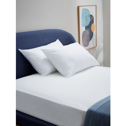 John Lewis Synthetic Soft Touch Washable Standard Pillow Pair, Medium (3) White | H50 x W48 x D74cm